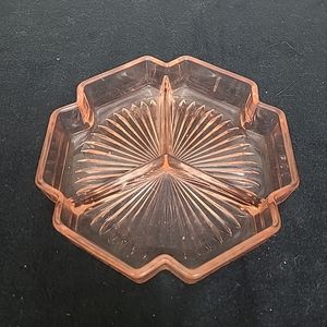 Vintage Pink Depression Glass 3 Compartment